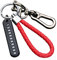 JNNJ Porte-Clés De Voiture, Porte Clef Tressé Pour Clés De Voiture, Clé Universelle Avec Boucle Anti Perte, Multicolore Cuir Porte-Clés De Voiture Accessoires En Métal(Gunmetal/Rouge)