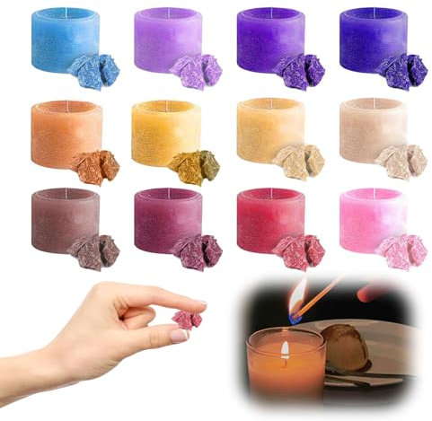 Kotkiddy® 12 Farbe x 5 g Kerzenwachs Farbe Kerzenfarben DIY Kerzenherstellung Wachsfarben Kerzenfarbe Wachsfarbe Kerzen Gießen Farbstoff für Kinder Erwachsene