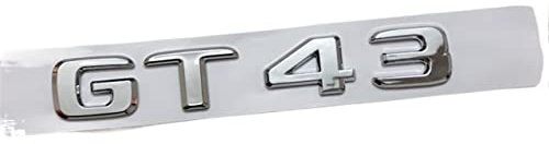 SCHAAN 3D ABS Heckkoffer Aufkleber Emblem Abzeichen Aufkleber passend for Mercedes AMG GT RSC GTR GTS GT50 GT43 GT53 GT63S W190 W251 Autozubehör Autoaufkleber (Color : GT43 Silver)