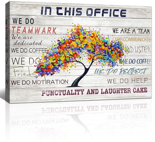 FajerminArt Murale Moderne en Toile Encadrée, Couleurs Arbre vie aux Poster Imprimé sur toile Tableau Décoration Murale pour Chambre à Coucher Salon Salle de bain Prêt à accrocher 40x60CM