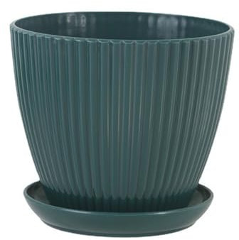 bephible Pot de fleurs 1 lot de pots de fleurs avec surface lisse Vert foncé 13 cm