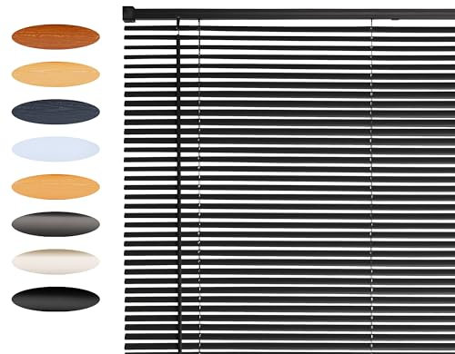 Lister Cartwright 25mm PVC Venetian Blinds Windows Blind Easy Fit Child Safety Included (Dark Grey, 60 cm Width x 160 cm Drop)