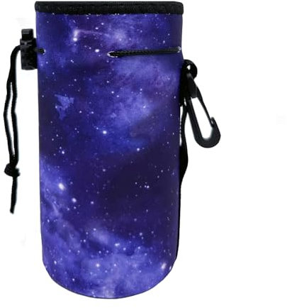 AMMKRO Water Bottle Bag Carrier, Neoprene Sleeve Portable Insulator Cover With Drawstring for 18-20 Oz Bottles (Purple)