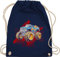 Turnbeutel Rucksack - Auto - Monstertruck mit Name | Monster Truck Personalisiert | Riesentruck - Unisize - Navy Blau - kinder kindergarten wechselbeutel cars personalisieren stoffbeutel
