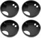 Tabanzhe Lot de 4 protections anti-éclaboussures en silicone pour bouteille d'eau à large goulot avec poignée pour doigt - Accessoires pour couvercles à large goulot Nalgene de 53 mm (noir)