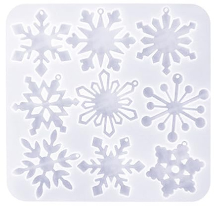 Moule en silicone en forme de flocon de neige pour boucles d'oreilles, pendentifs, porte-clés, moule en résine, accessoires de Noël, fabrication de bijoux, artisanat
