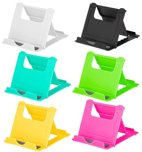 Funngy Phone Holder,6 PCS Mobile Phone Holder Foldable Phone Stand Tablet Stand Plastic Holder Portable Holder Detachable Holder for Mobile Reader Book Video Calls Office Home Kitchen or Travel