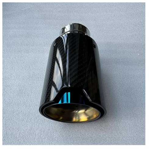 Auspuffblenden 1 Stück Für E46 E90 E60 Auspuffblende Endrohr Schalldämpfer Autozubehör Glänzend Kohlefaser Blau Edelstahl Mit Auto-Werkzeug Endrohrblenden(ID 60MM-OD 105MM)