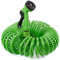 TECHZOCO Manguera en espiral de jardín, Manguera de agua extensible, Manguera de riego espiral, Fabricada en Polipropileno, 7 modalidades de riego, Inclye pistola, Verde, Extensible hasta 10 Metros