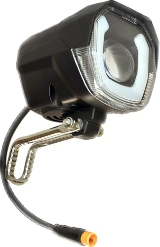 RiuScooter Vorderlicht für Elektro-Roller, 3 Pins, 12V-72V, mit Klingel und Lichtmodus-Umschaltung