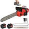 Electric Chainsaw 16 Inch, 2000W Powerful Chain Saw with 2 x 4.5Ah Batteries, Brushless Motor, Automatic Lubrication, Tool Free Tensioner, LED Display Power, Handheld Chainsaw for Garden Wood Trees