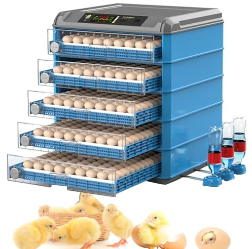 Brutkasten für 500 Eier, Brutmaschine für Geflügel mit automatischem Eierdrehen, Temperatur- und Feuchtigkeitskontrolle und LED-Bildschirm, vollautomatischer Küken-Inkubator für Hühner, Enten