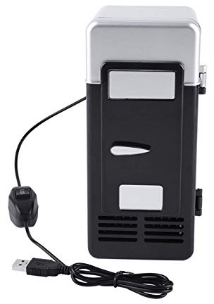 HUFACAI Mini-Kühlschrank – 1 Set mit 19,4 x 9 x 9 cm LED Mini-USB-Kühlschrank USB-Getränkedosen Kühlschrank und Heizung für Autos, Häuser, Büros und Schlafsäle