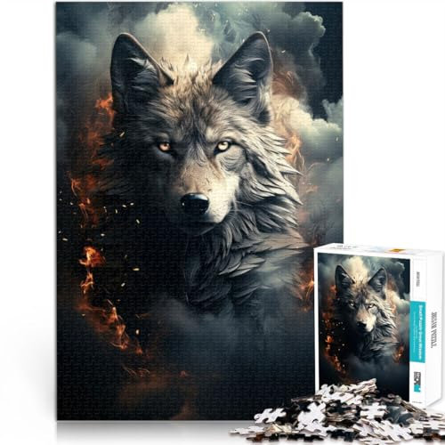 Spiele Spielzeug Geschenk Wolf im Dunkeln Teenager 1000 Teile Puzzle 26x38cm Jedes Stück ist einzigartig – Anspruchsvolles Familienspiel für ab 14 Jahren