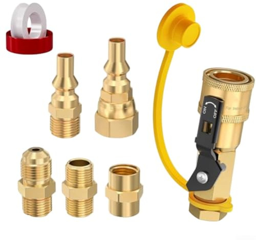 Pumixiy Kit di raccordi a innesto rapido propano 7 pezzi connettore per apparecchi a gas a bassa pressione per camper stufa stufa grill cucina all'aperto attrezzatura da campeggio costruzione in