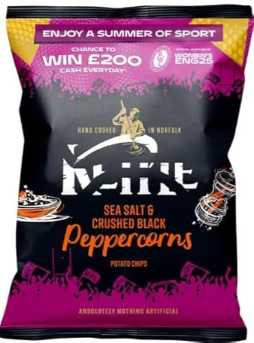 Sea Salt & Black Peppercorns Potato Chips 130G (Pack of 4) Tasty Treat Delicious Perfect For Sharing With Friends And Family