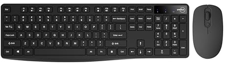 2.4G Full Size Wireless Keyboard and Mouse Combo, UMILA Ergonomic Keyboard Mouse Set, 3 DPI Adjustable Cordless USB Keyboard and Mouse, Quiet Click for Computer/Laptop/Windows/Mac (1 Pack, Black)