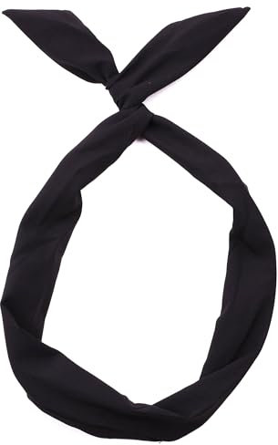 Mytoptrendz® Wire Headband Stylish Retro Bandeau Headband 40s 50s Rockabilly Head Wrap (Black Plain)
