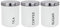 Harbour Housewares Round Metal Tea Coffee Sugar Canisters - White - 3pc Set - Retro Kitchen Storage Loose Tea Coffee Beans Granulated Sugar Airtight Container Food Preserve Caddy with Lid