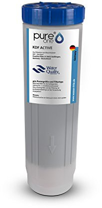 PureOne KDF Active, Aktivkohle Kombikartusche mit Schwermetall Filter. 80% Aktivkohleblock 20% Spezial Granulat. Geruch, Geschmacksfilter und Schwermetallfilter in einem Wasserfilter. 10 Zoll