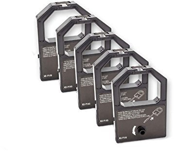 vhbw 5x Farbband Schriftband kompatibel mit Panasonic KX-P1090i, KX-P1090, KX-P1091, KX-P1091i Nadeldrucker, Bondrucker - Schwarz