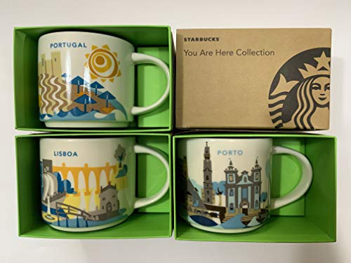 Starbucks Portugal, Lisboa & Porto 'You Are Here' YAH Coffee Set of 3 Mugs