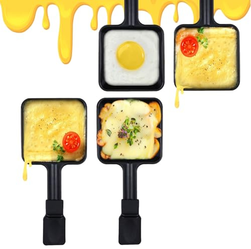 Square Shape Non-Stick Coating Mini Iron Raclette Grill Pan Cheese Pan Replacement/Additional Raclette Dishes Mini Grill Pan