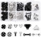 LUTER 100 ganci per gonna, bottoni a pressione da cucire, chiusure a gancio e occhio, 50 paia di fissaggi da cucire per gonna, reggiseno, pantaloni, abbigliamento (nero, argento)