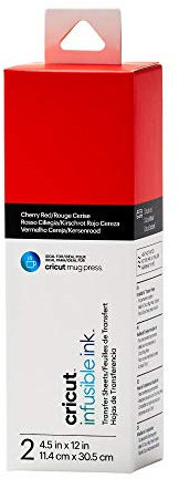 Cricut Infusible Ink-Transferfolien | 2 Stück | 11,4cm x 30,5cm (4,5 x 12) | Cherry Red | Ideal für Cricut Mug Press™-Designs