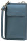 SH Leder Damen Handytasche Umhängetasche Geldbörse Multifunktion Beutel aus Echtleder Verstellbar Schultergurt Handy bis 6,8 Zoll 11,50x19cm Sarah G339 (H. Jeansblau)