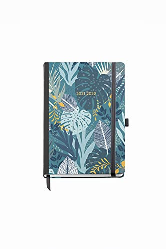 MIQUELRIUS - Kalender 18 Monate 2021-2022 – Journal 12,2 x 16,8 cm, Wochenansicht, 18 Monate Gold Forest, Sprache Spanisch