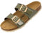Palado Pantoletten Damen Samos - elegante Sandalen Made in Spain - bequeme Hausschuhe mit dämpfendem Kork-Fußbett - modische Sommerschuhe Lack Khaki UK7 - EU40