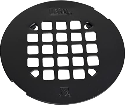 Oatey Universal 4-1/4 in. Round Snap-Tite Shower Strainer, Matte Black