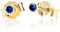 NKlaus Paar 2,5mm 585 Gelb Gold 14 Karat Ohrstecker Kristall Zirkonia Blau Butterfly Verschluss Damen Mädchen 11007