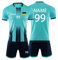 Personifizieren Fussball Trikot Kinder Erwachsene Hemd & Kurze Set mit Nummer Name Team Logo Fußball Trikot (Hellblau)