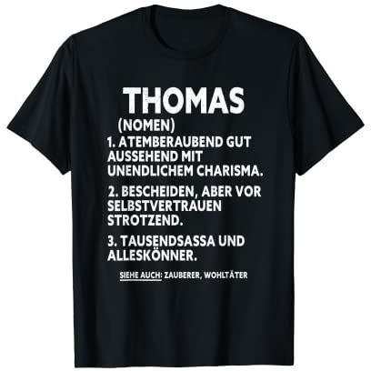 Herren Lustige Thomas Definition Name Thomas Spruch T-Shirt