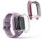 kwmobile 2X Schutzhülle kompatibel mit Garmin Venu Sq Music/Sq Hülle - Fullbody Cover Set aus Silikon - Transparent Altrosa