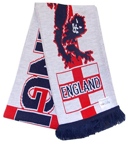 Schal mit Fußball-Fans, Motiv: England-Löwe, Rot, Weiß, Marineblau, Einheitsgröße