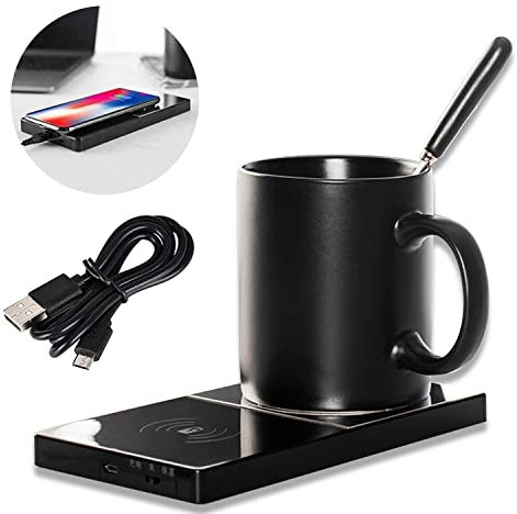 YumSur Chauffe-Tasse Intelligent pour Bureau, Chauffe-Tasse électrique Multifonction 2 en 1,sous-Verre Chauffant USB pour Cacao, thé, Lait (Style 1)