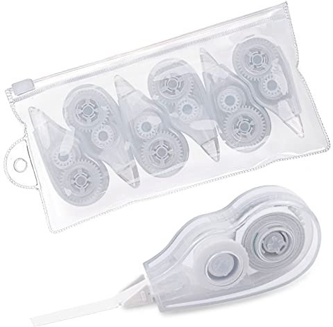 CIOUYAOS 6 Stück Mini Korrekturroller Korrekturband, Korrekturmaus Pocket mit Schutzkappe, correction tape maus für Schule Studenten kinder, im Büro arbeitendes Personal (Durchsichtig)