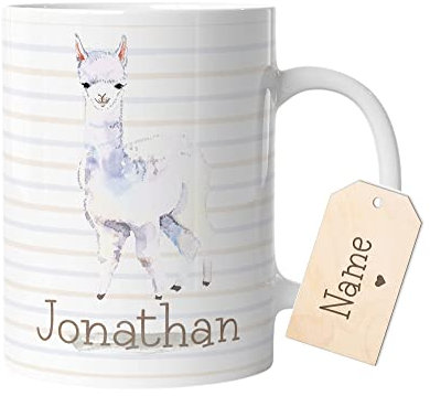 timalo® Tasse mit Namen bedrucken lassen | Lama Personalisierte Tasse mit Wunschname für Kinder Geschenktasse | mug-t2-34