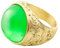 PARTY DISCOUNT NEU Schöner Goldener Ring mit grünem Stein für Pirat, Mittelalter & Co., Einheitsgröße