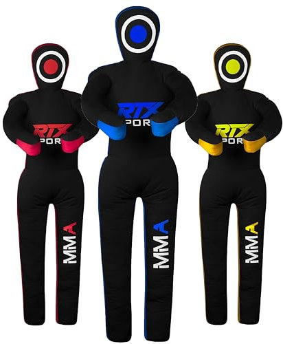 RTX MMA Judo Grappling Dummy – Boxsack für Brazilian BJJ Jiu Jitsu Standposition Wrestling BJJ Dummy für Kampfsporttraining Leinwand Ungefüllt (Blue - 70)
