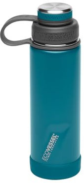 EcoVessel Boulder - Botella de acero inoxidable aislada (567 g), color verde montaña