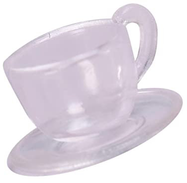 Toyvian 1 Set Mini Teacup Saucer Miniature Tea Cup and Saucer Dollhouse Kitchen Accessories Mini House Coffee Mug Dollhouse Miniature Food Desk Topper PVC Pretend Doll House Micro Scene
