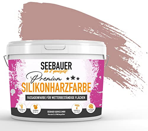SEEBAUER diy® Silikonharzfarbe Lila Fassadenfarbe (No. 967 Morning Dust 300 ml) Selbstreinigend mit Lotuseffekt