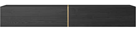 Selsey BISIRA TV-Board hängend, TV-Element, Schwarze Esche mit goldenem Einsatz, 200 cm