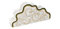 Brandani 52659 PORTATOVAGLIOLI FILO D ORO PORCELLANA, cm 20x4x10h, 0.45kg, combinazione di bianco, verde ed oro