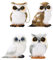 4Pcs Fluff Owl Christmas Hanging Ornaments - Assorted Furry Owls, Woodland Faux Fur Animal Ornaments for Xmas Gifts & Stocking Fillers