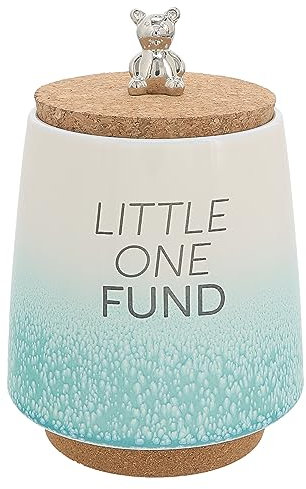 Pavilion Gift Company Little One-Spardose, Keramik, 16,5 cm, Grün, Beige, Braun